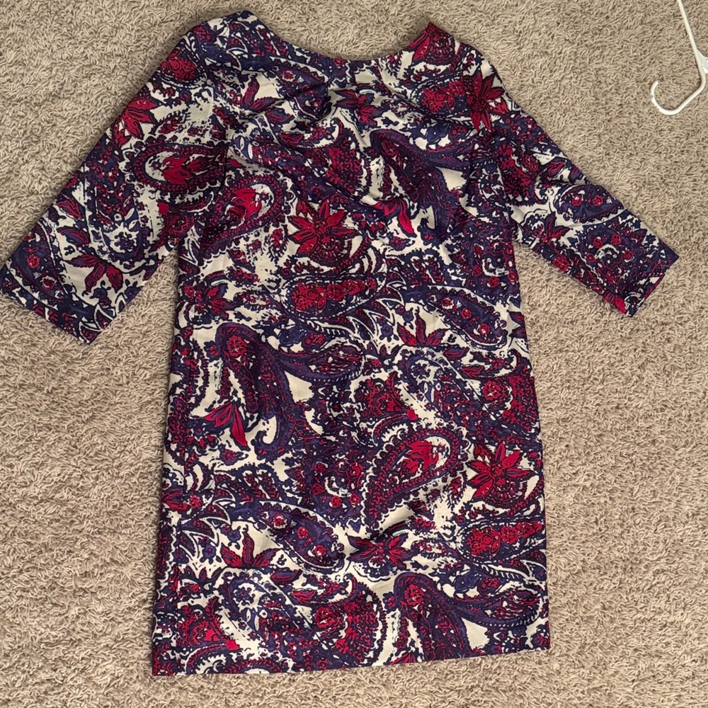 The Limited Red and Blue Paisley Dress